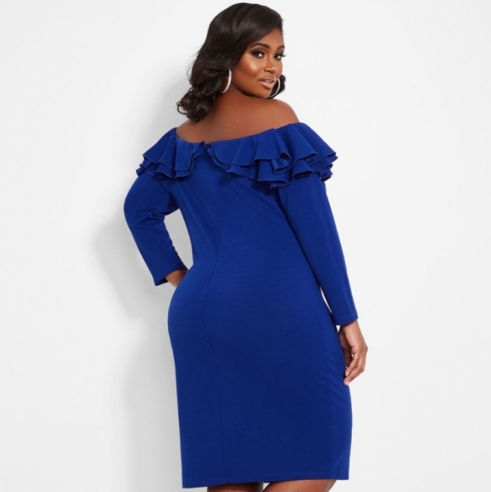 Off the shoulder ruffle top dress